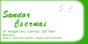sandor csernai business card